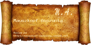 Mauszkopf Asszunta névjegykártya